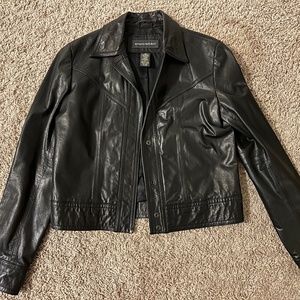 90’s Vintage Banana Republic Black Leather Jacket